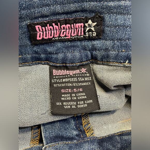 vtg Y2K 00s boho grunge western Bubblegum Long Maxi denim Skirt High Slit 5/6 - Picture 3 of 13